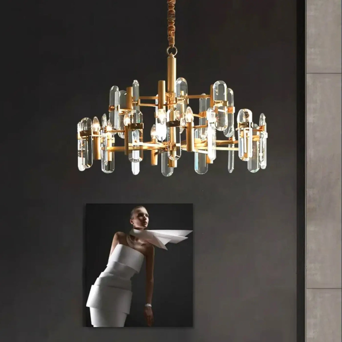 Suspension Noir et Doré Design – Lisio