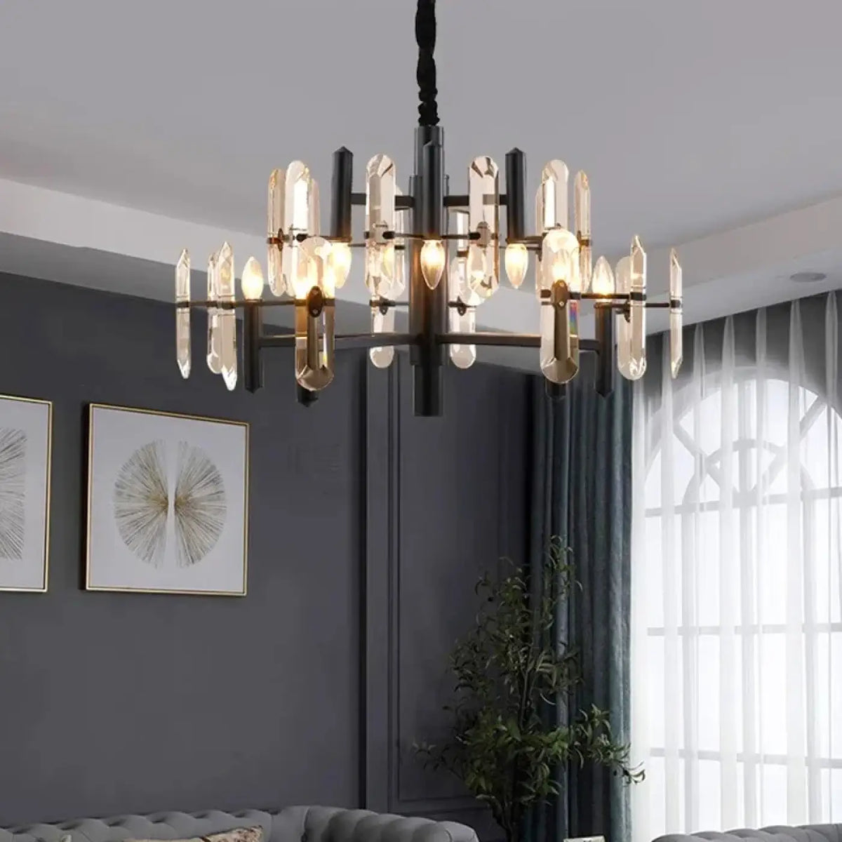 Suspension Noir et Doré Design – Lisio
