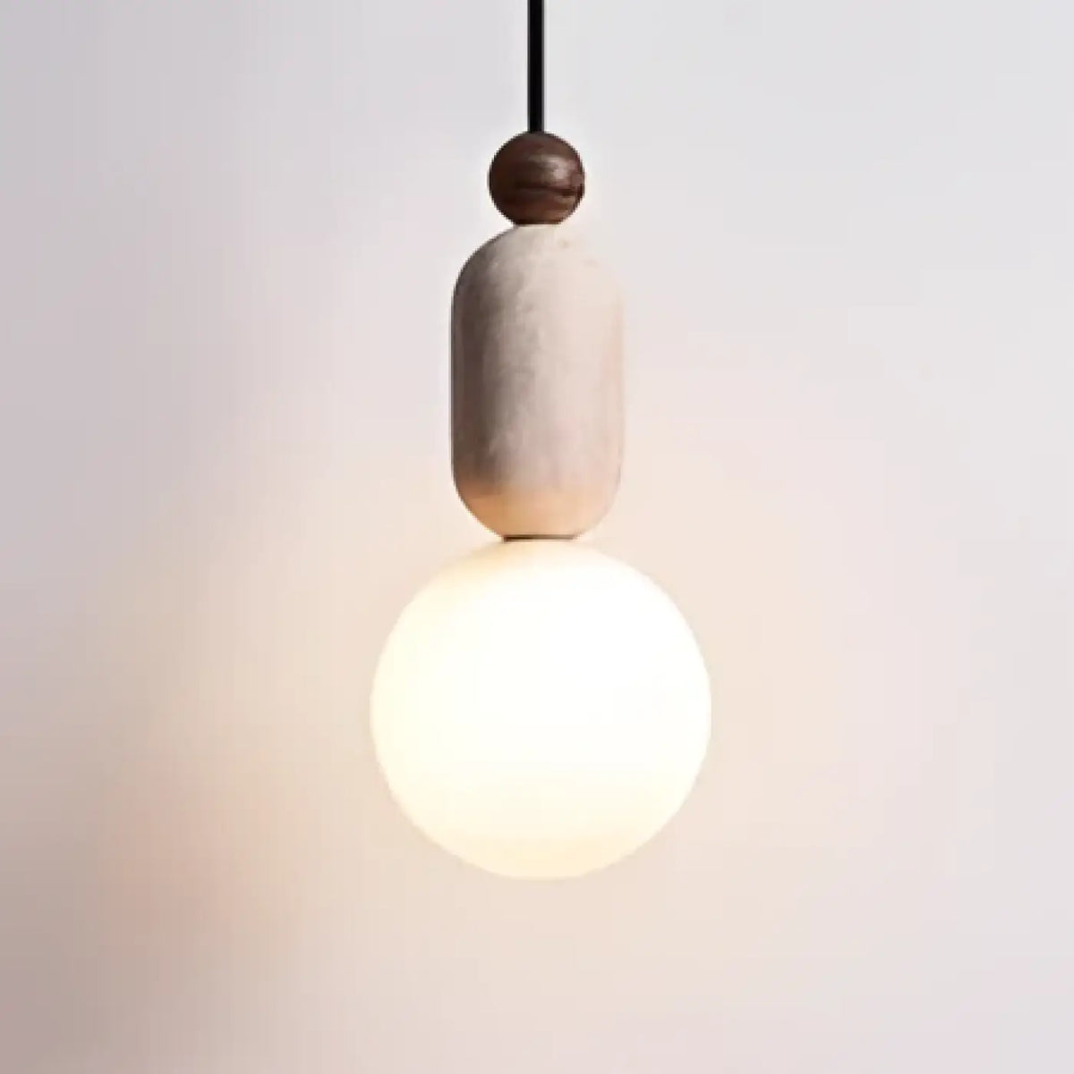 Suspension Pierre et Verre Opalin – Foma