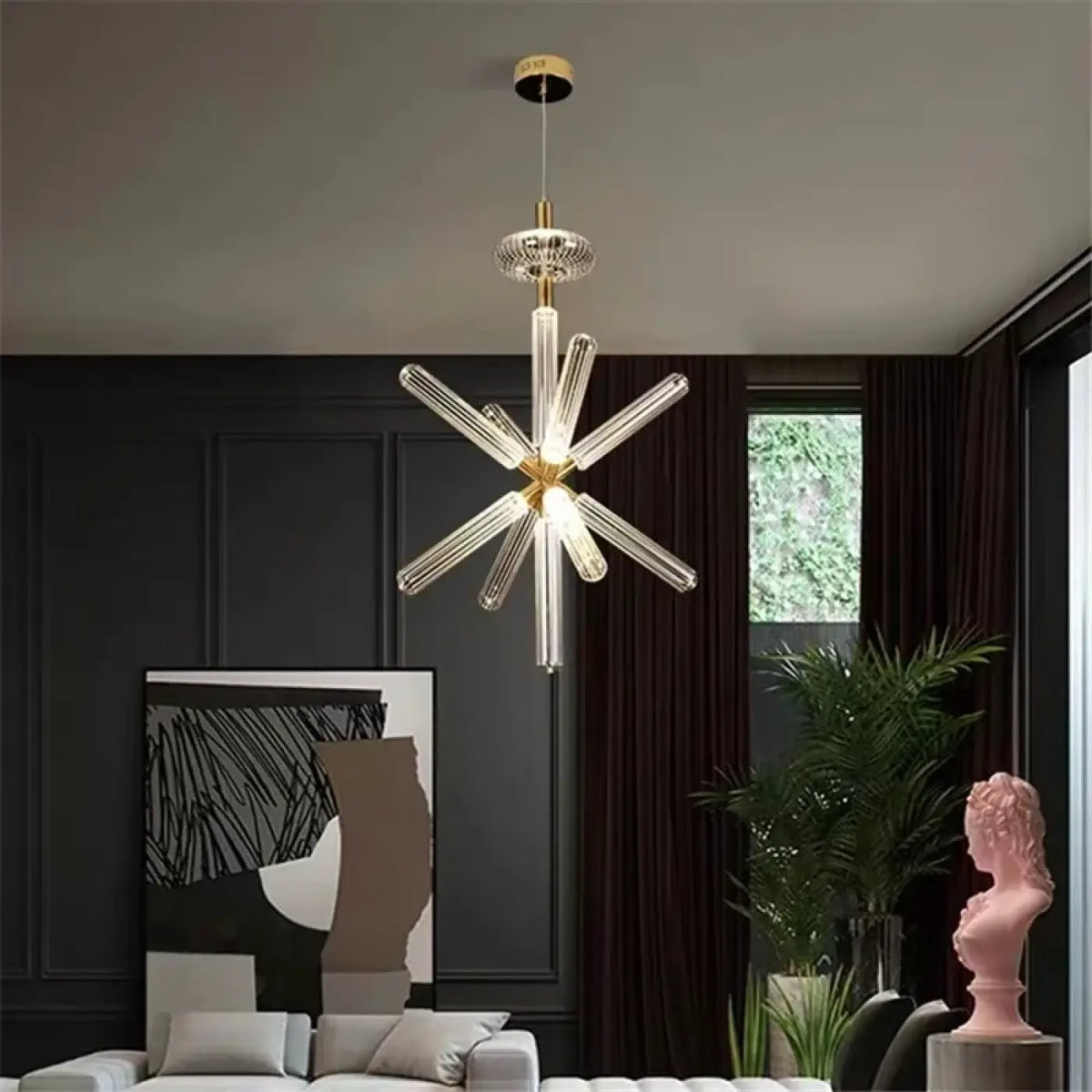 Suspension en Verre Texturé et Doré – Sodon
