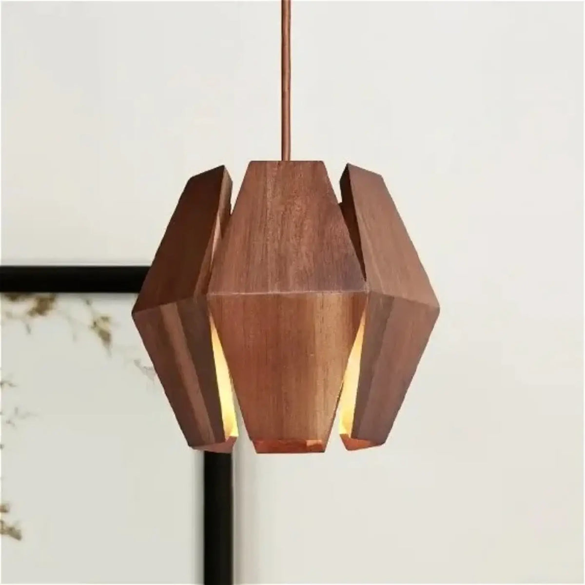 Suspension Géométrique en Bois Naturel – Nivio