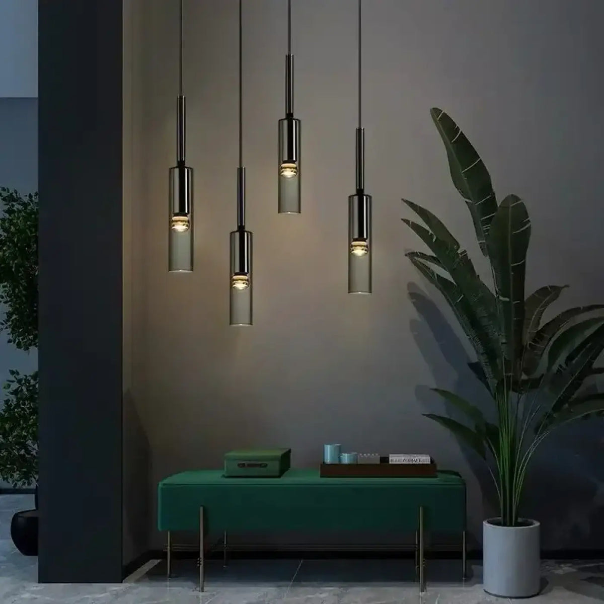 Suspension Nordique en Verre Fumé – Losia