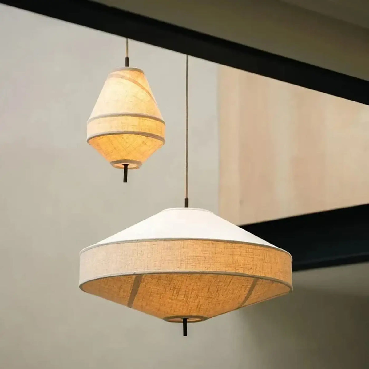 Suspension Japandi en Lin Naturel – Nivis