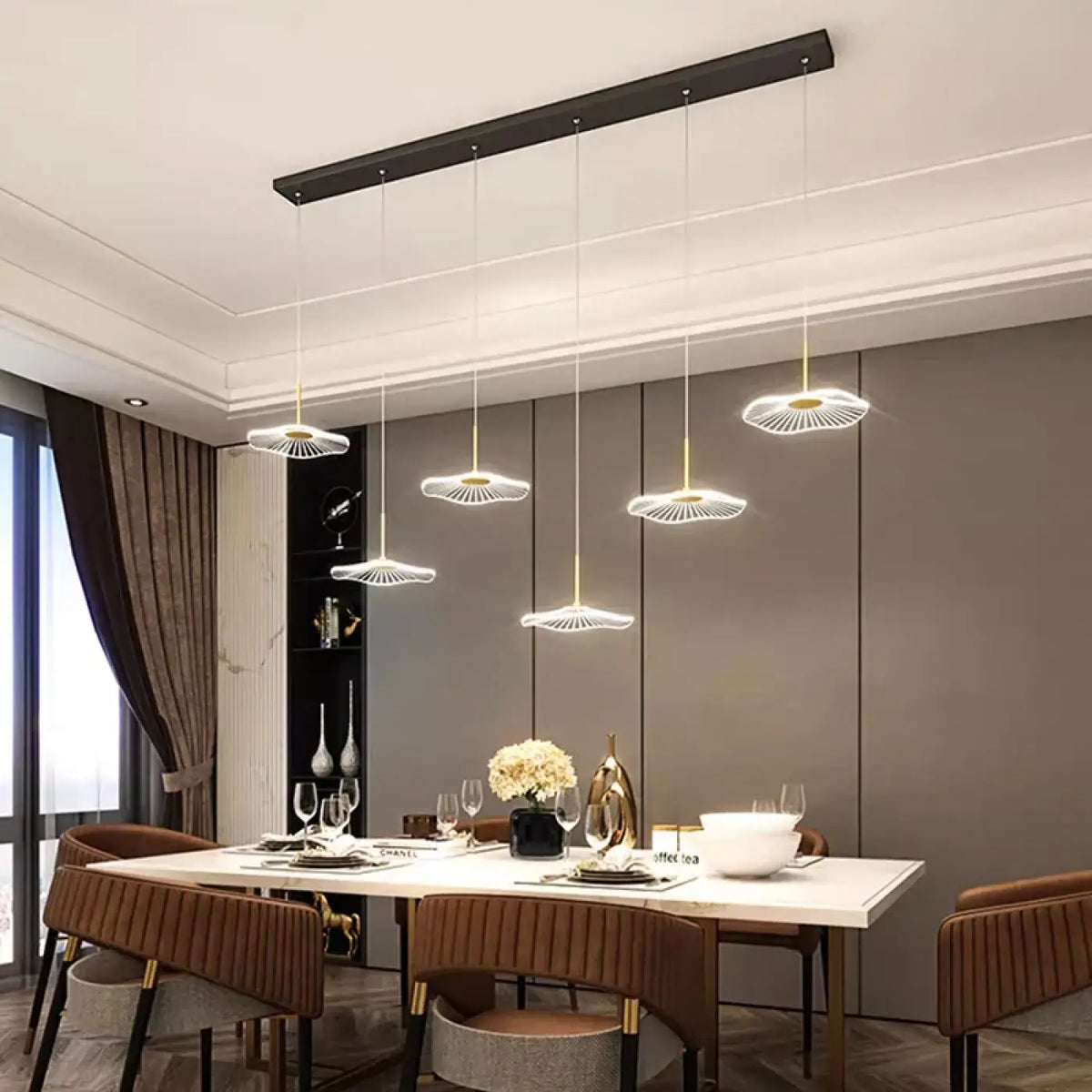 Suspension LED en Verre Support Noir – Foselle