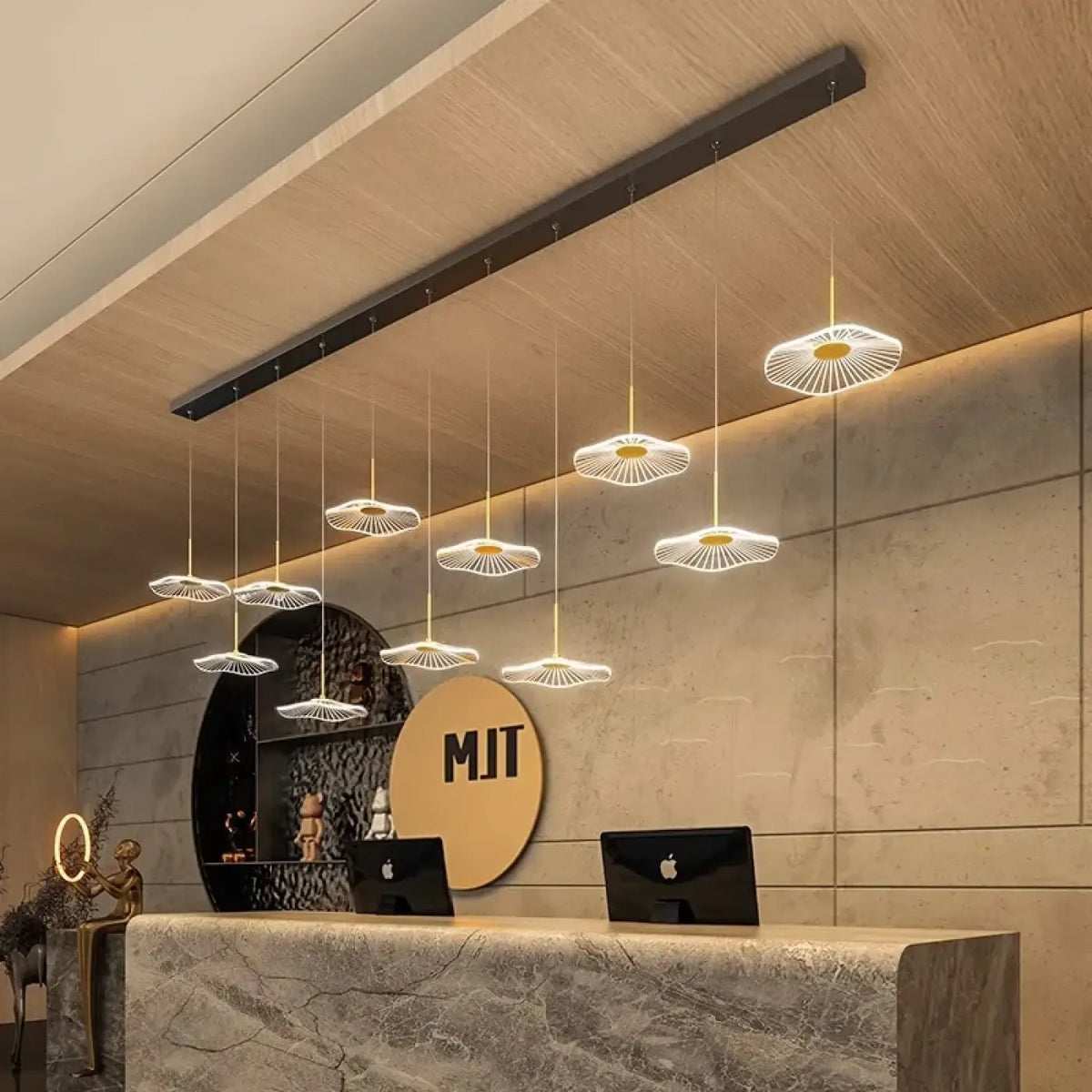 Suspension LED en Verre Support Noir – Foselle