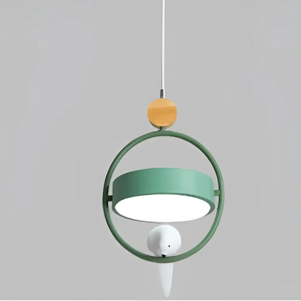 Suspension en Métal et Bois avec Oiseau – Bosette