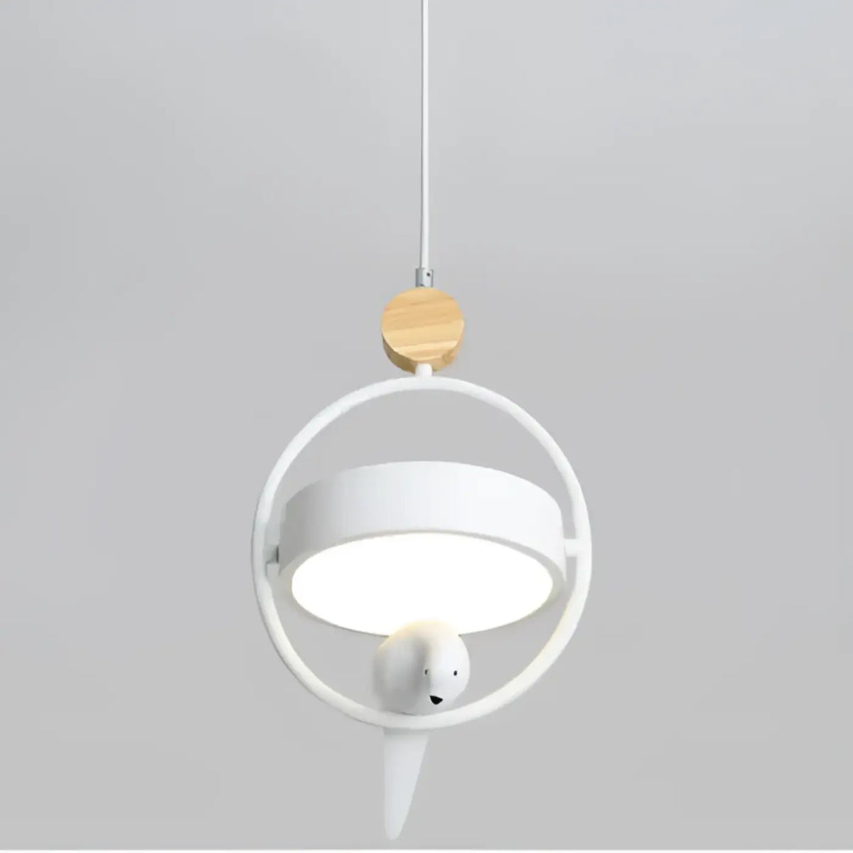 Suspension en Métal et Bois avec Oiseau – Bosette