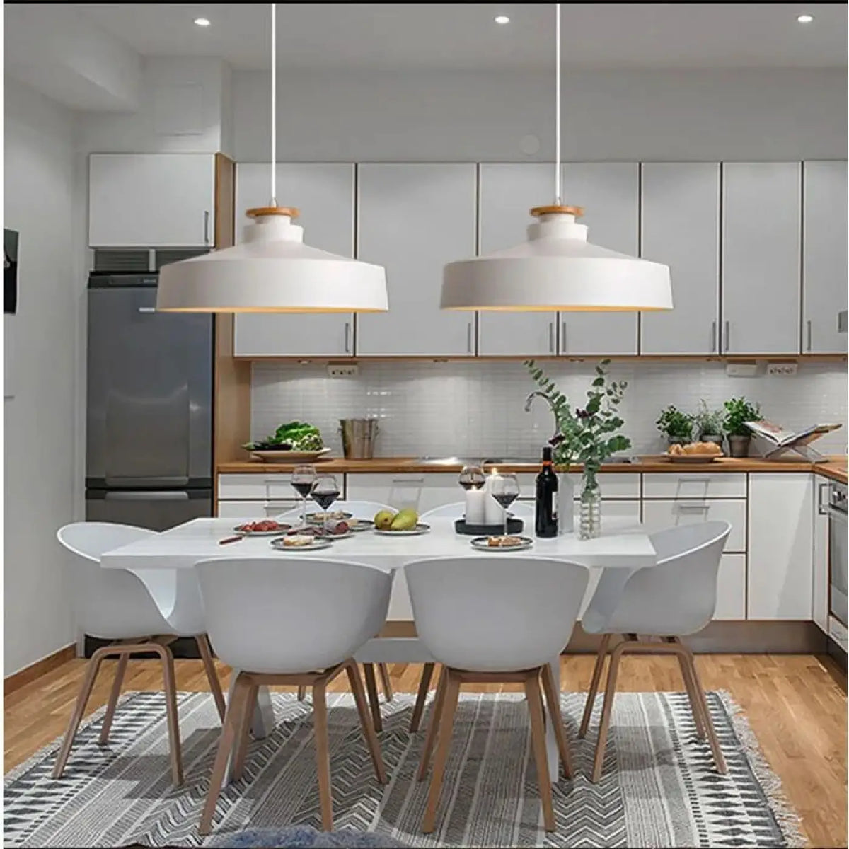 Suspension Minimaliste Métal et Bois Clair – Tavine