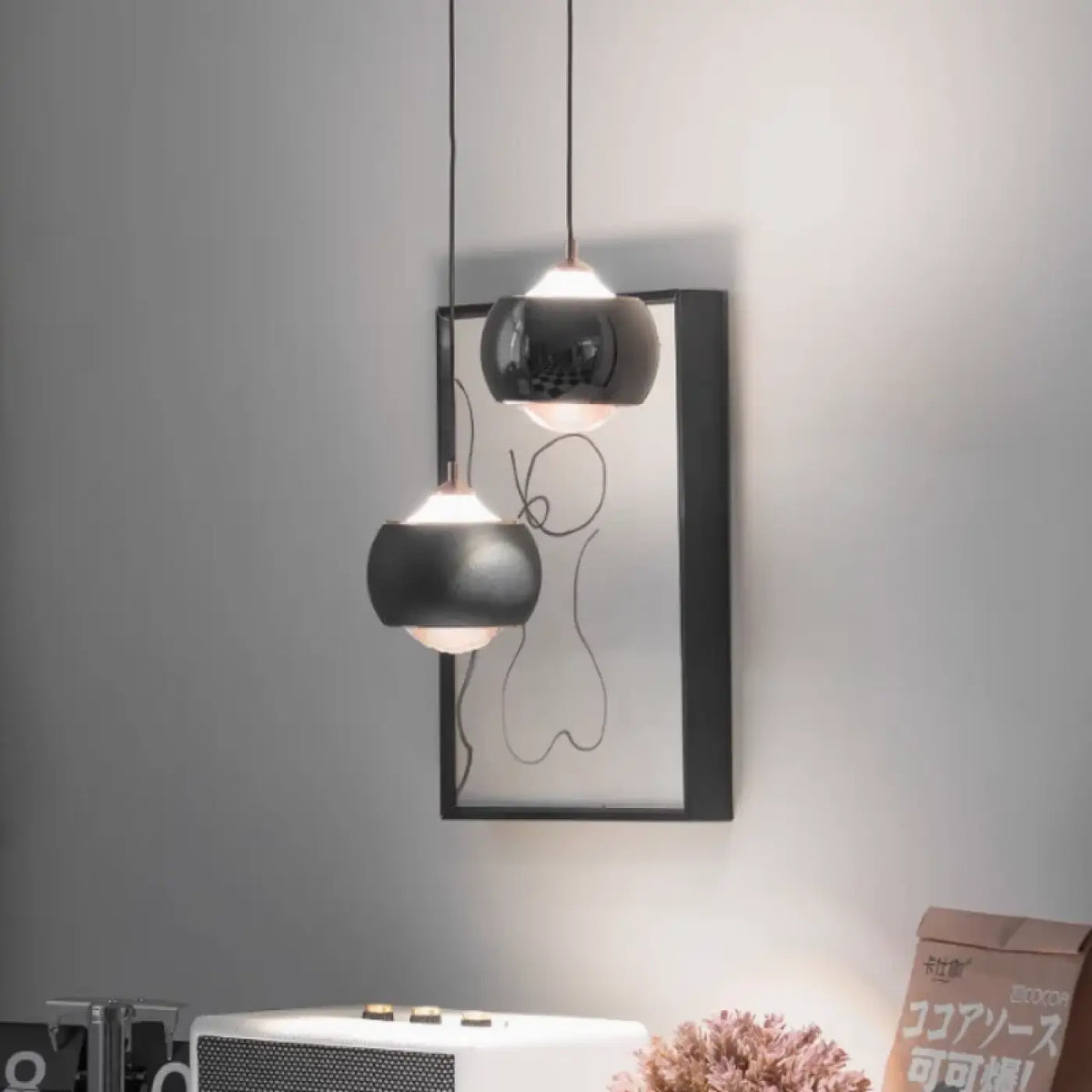 Suspension Boule Métal Noir et Doré – Risane