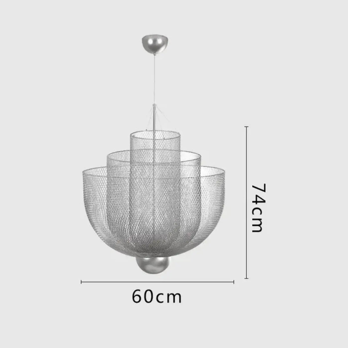 Suspension Sculpturale en Métal Argenté – Zovelle
