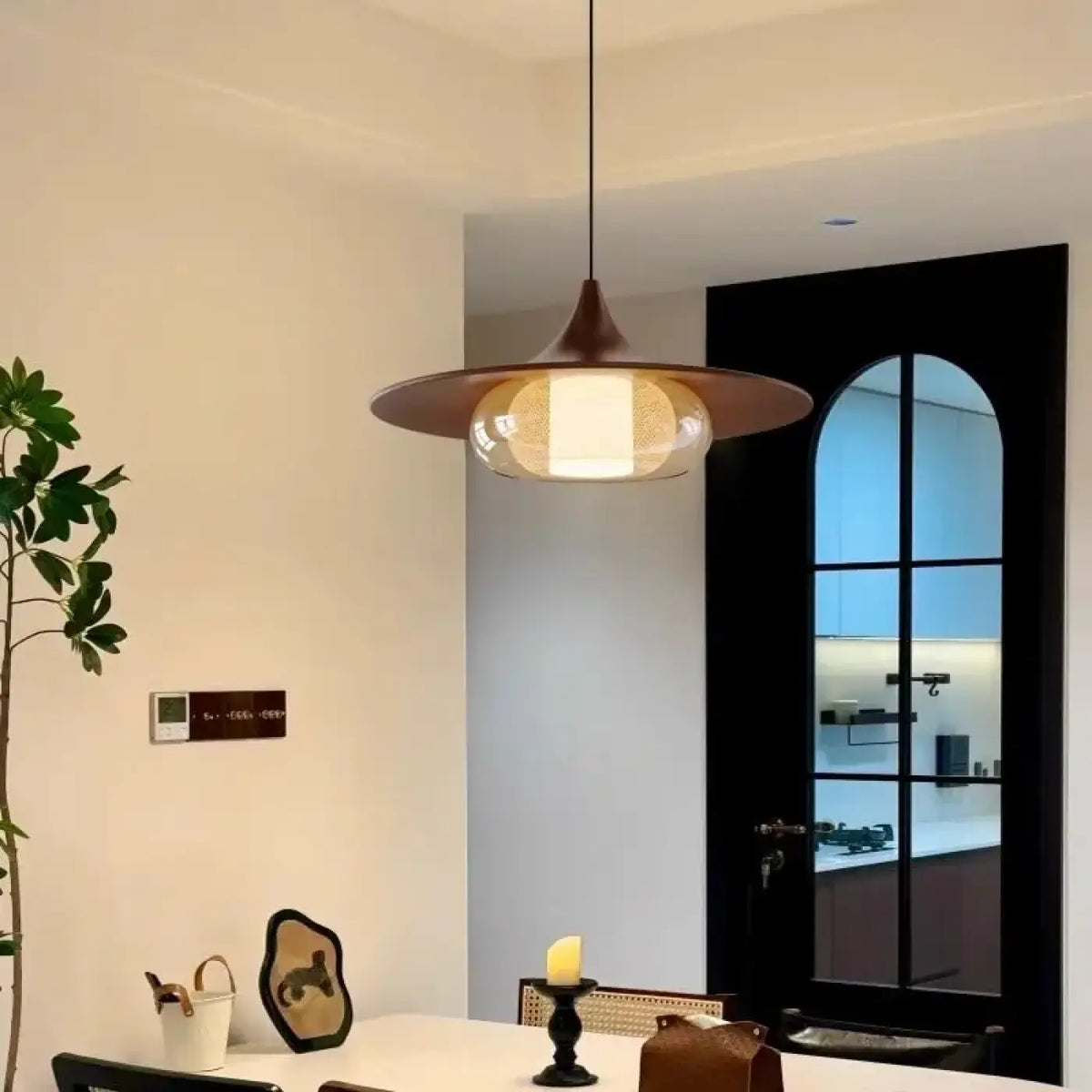 Suspension Verre et Finition Effet Cuivre – Sidis