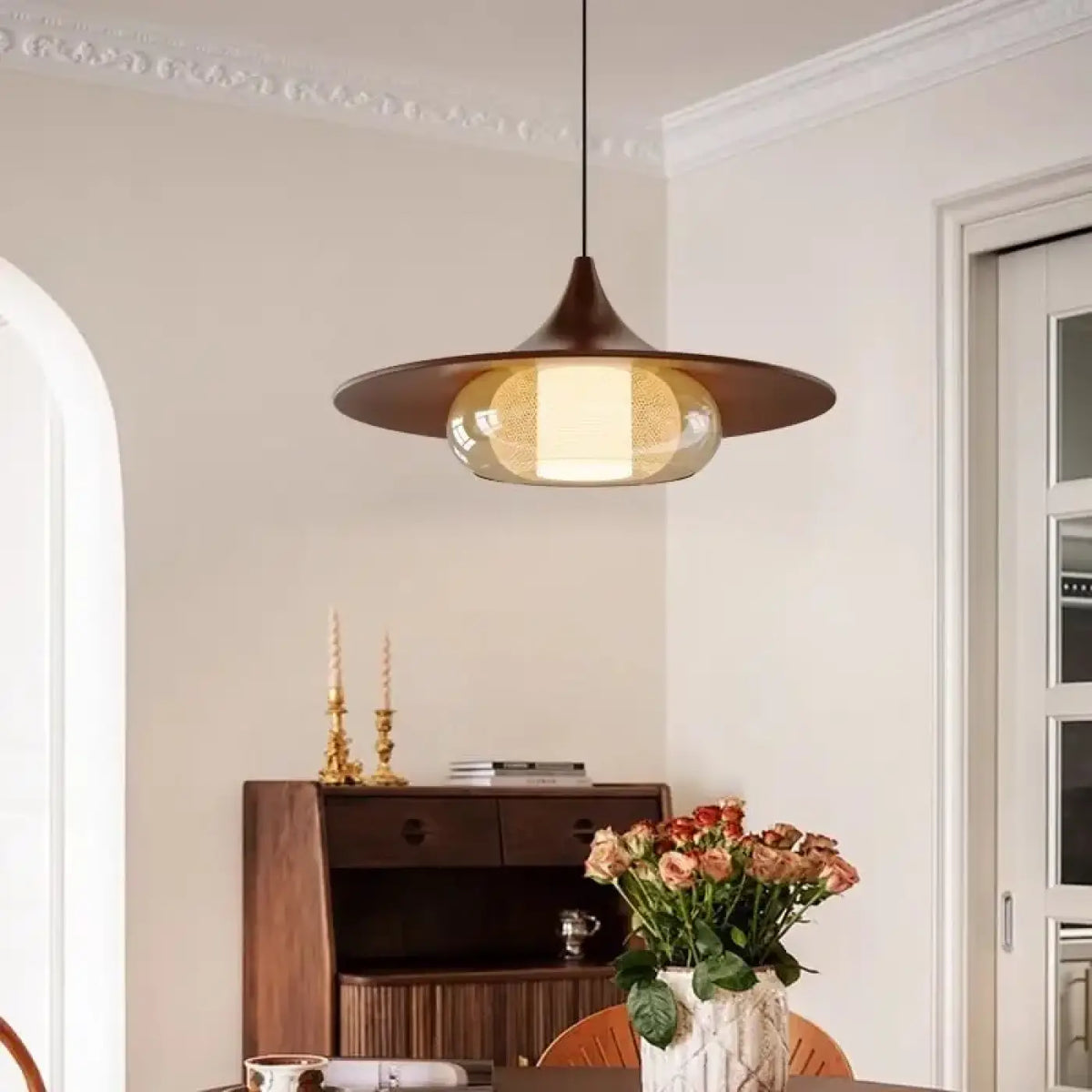 Suspension Verre et Finition Effet Cuivre – Sidis
