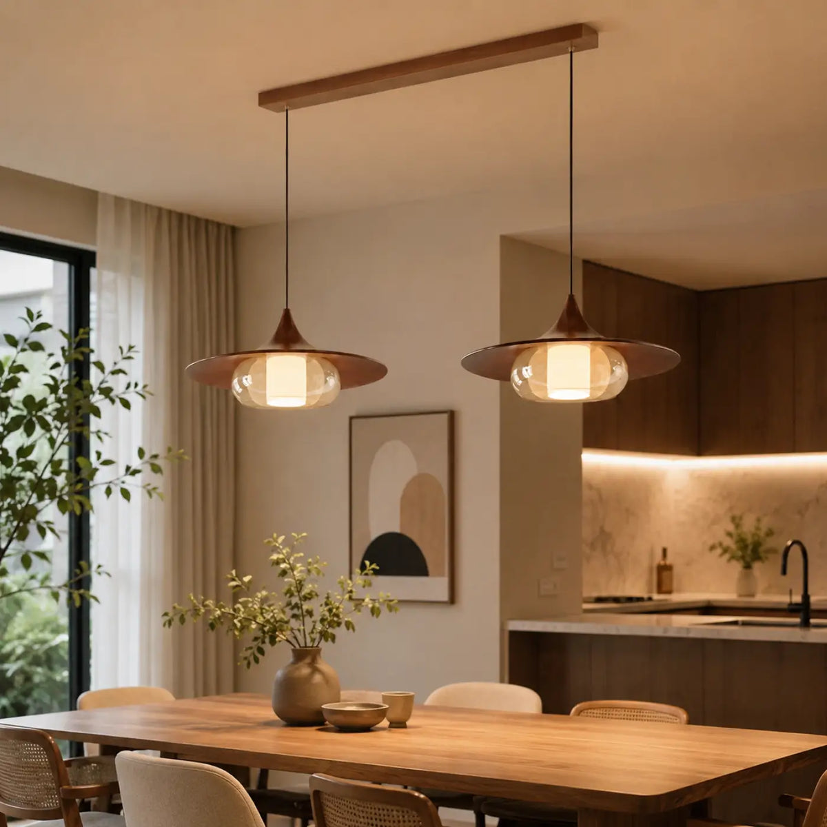 Suspension Verre et Finition Effet Cuivre – Sidis