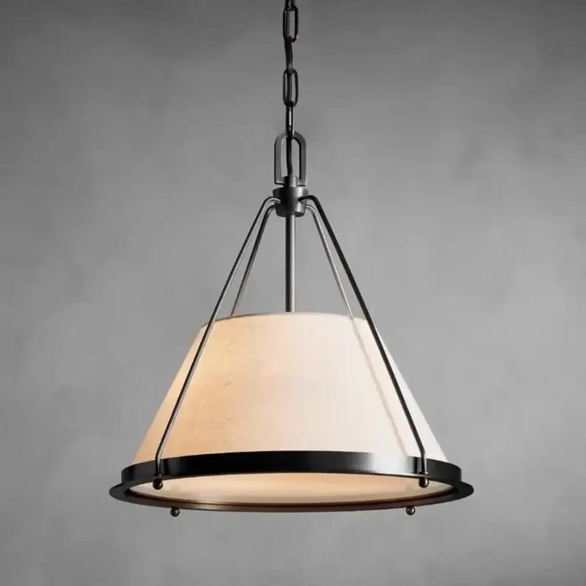Suspension Métal et Abat-jour Beige – Limane