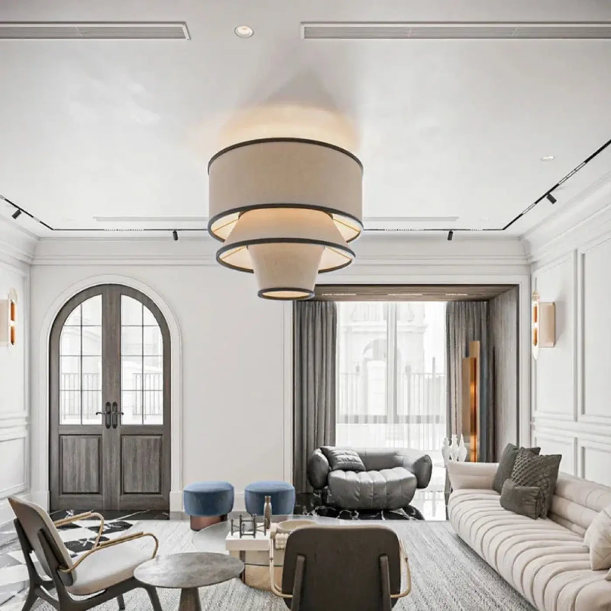 Suspension Moderne en Tissu Sobre – Nalon