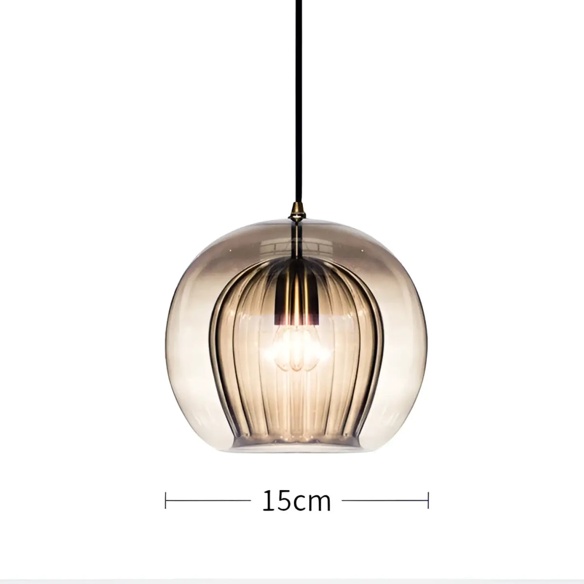 Suspension en Verre et Détail Doré – Lavine