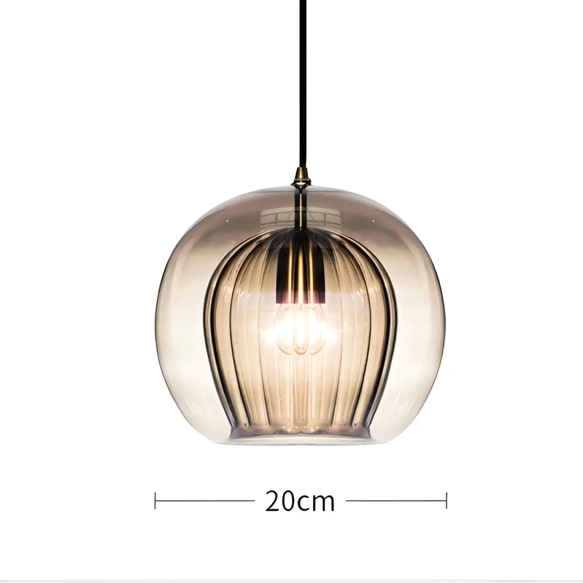 Suspension en Verre et Détail Doré – Lavine