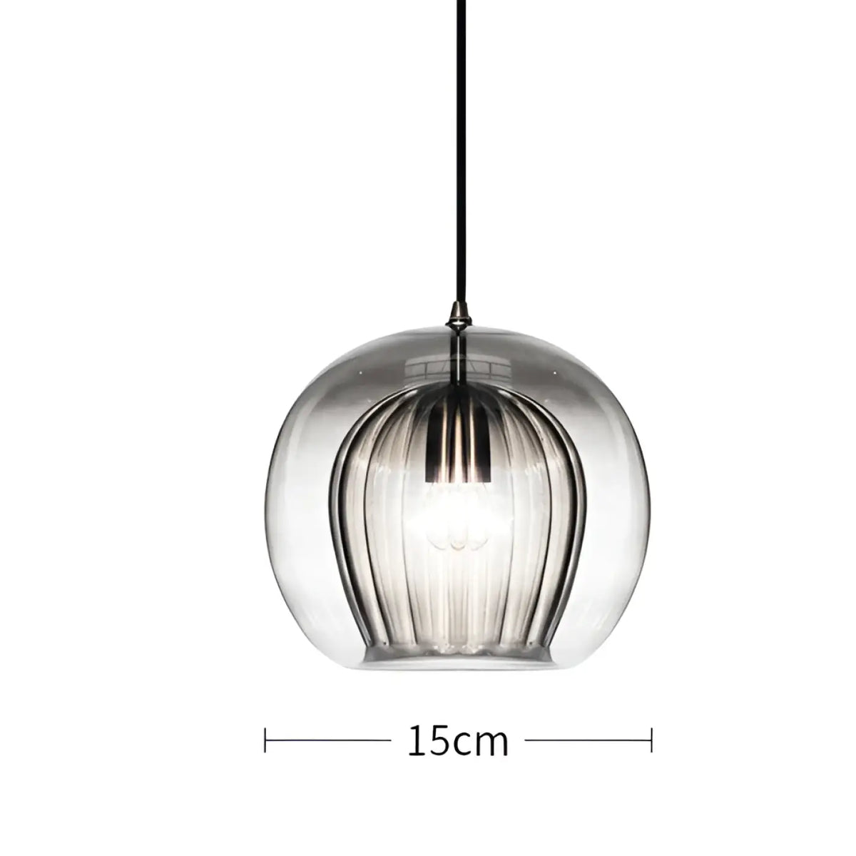 Suspension en Verre et Détail Doré – Lavine