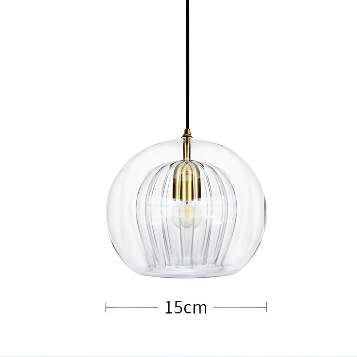 Suspension en Verre et Détail Doré – Lavine