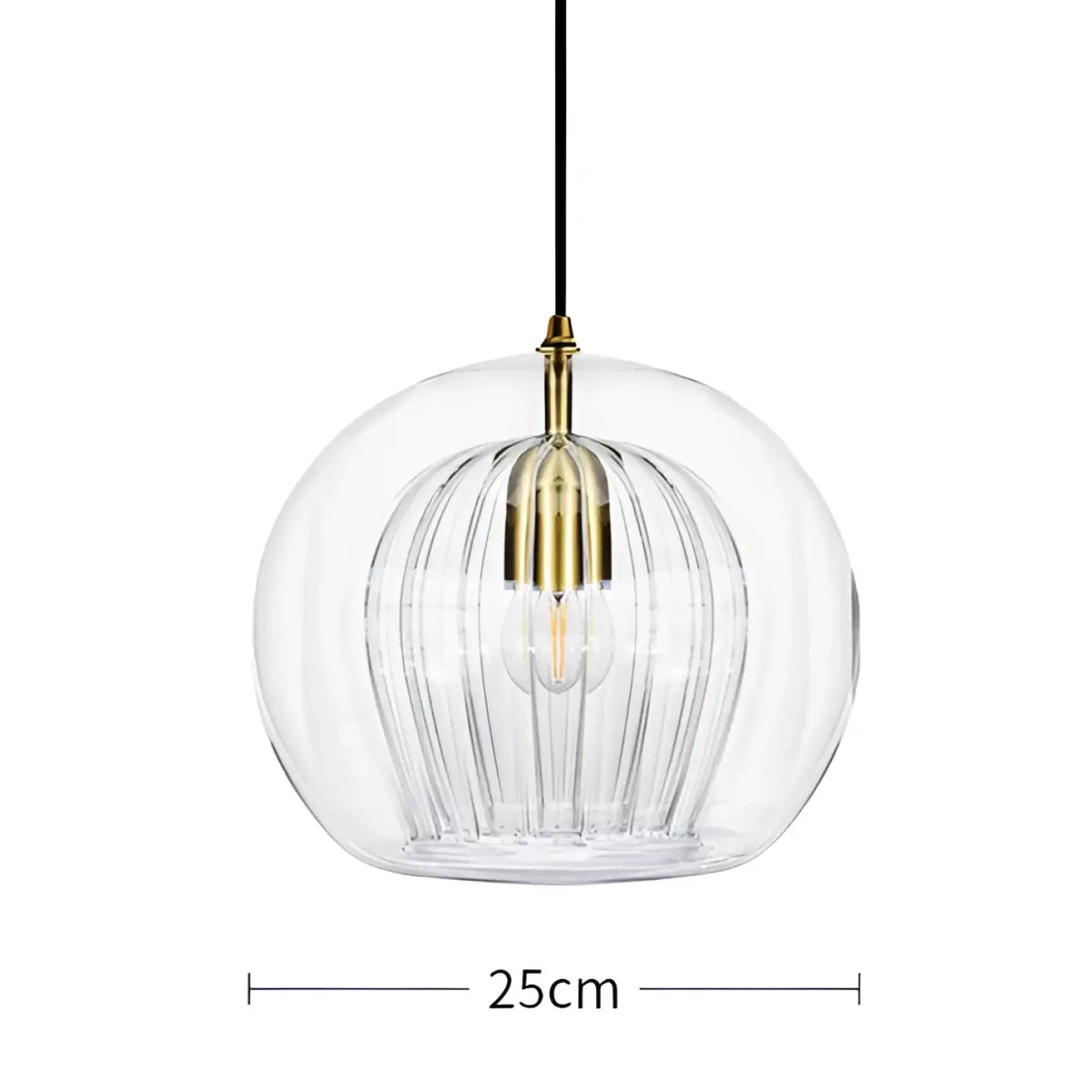 Suspension en Verre et Détail Doré – Lavine