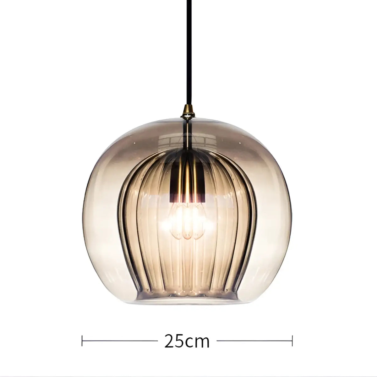 Suspension en Verre et Détail Doré – Lavine