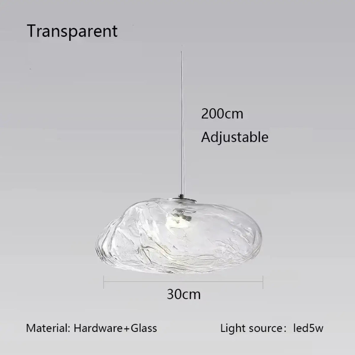 Suspension Galet en Verre Texturé – Livane