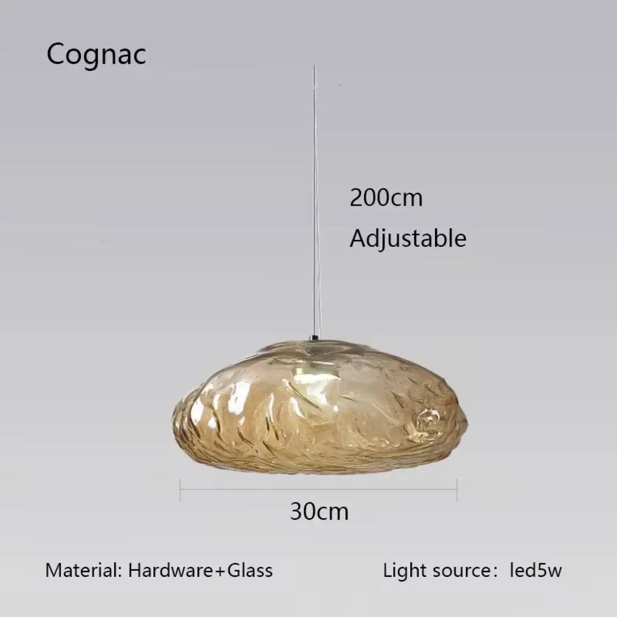 Suspension Galet en Verre Texturé – Livane