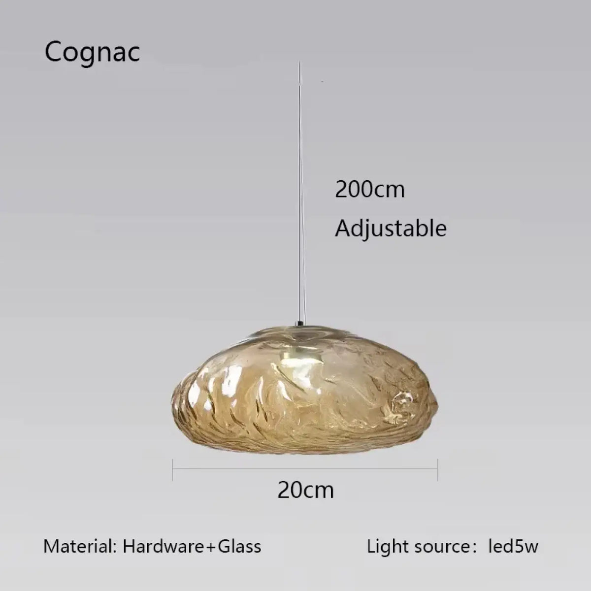 Suspension Galet en Verre Texturé – Livane