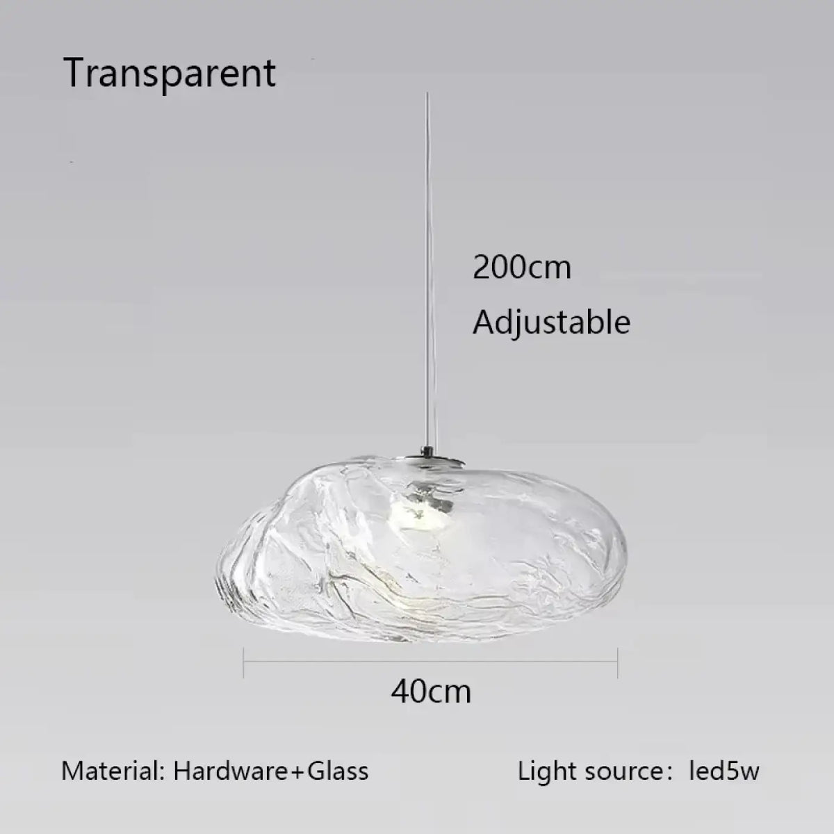 Suspension Galet en Verre Texturé – Livane
