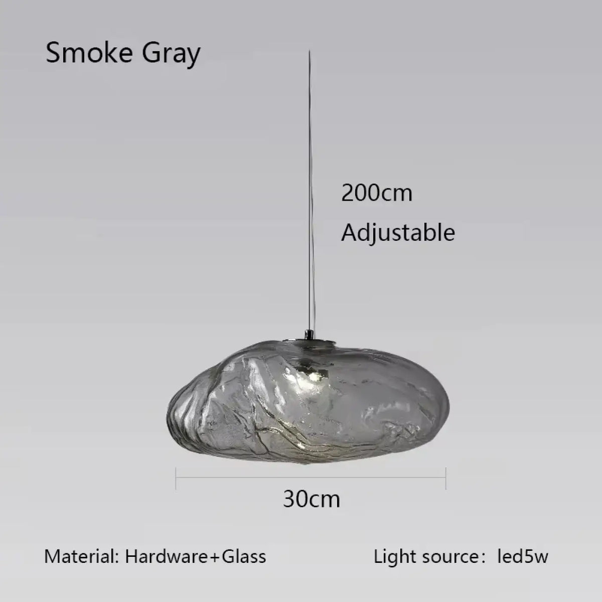 Suspension Galet en Verre Texturé – Livane