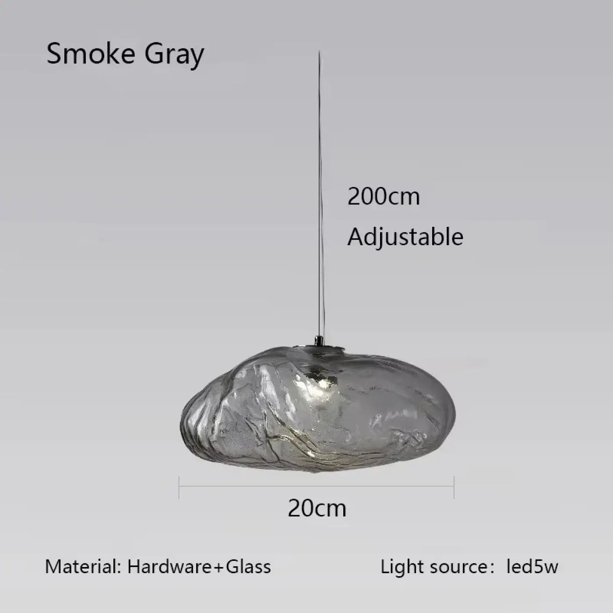 Suspension Galet en Verre Texturé – Livane