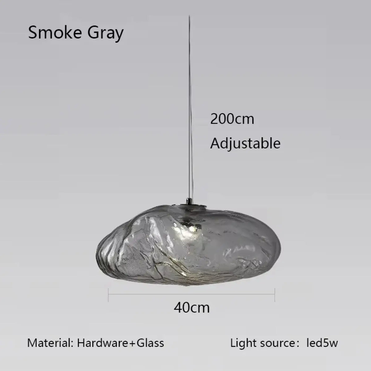 Suspension Galet en Verre Texturé – Livane