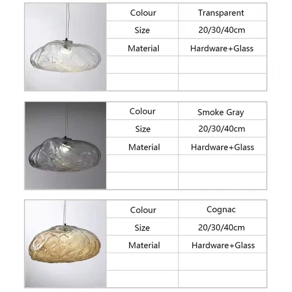 Suspension Galet en Verre Texturé – Livane