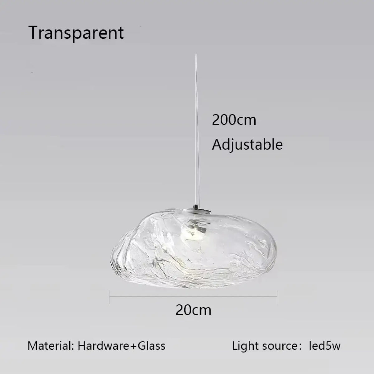 Suspension Galet en Verre Texturé – Livane