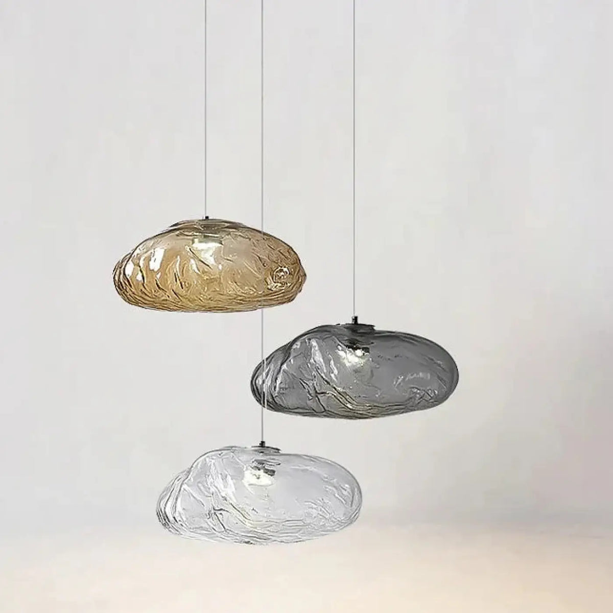 Suspension Galet en Verre Texturé – Livane