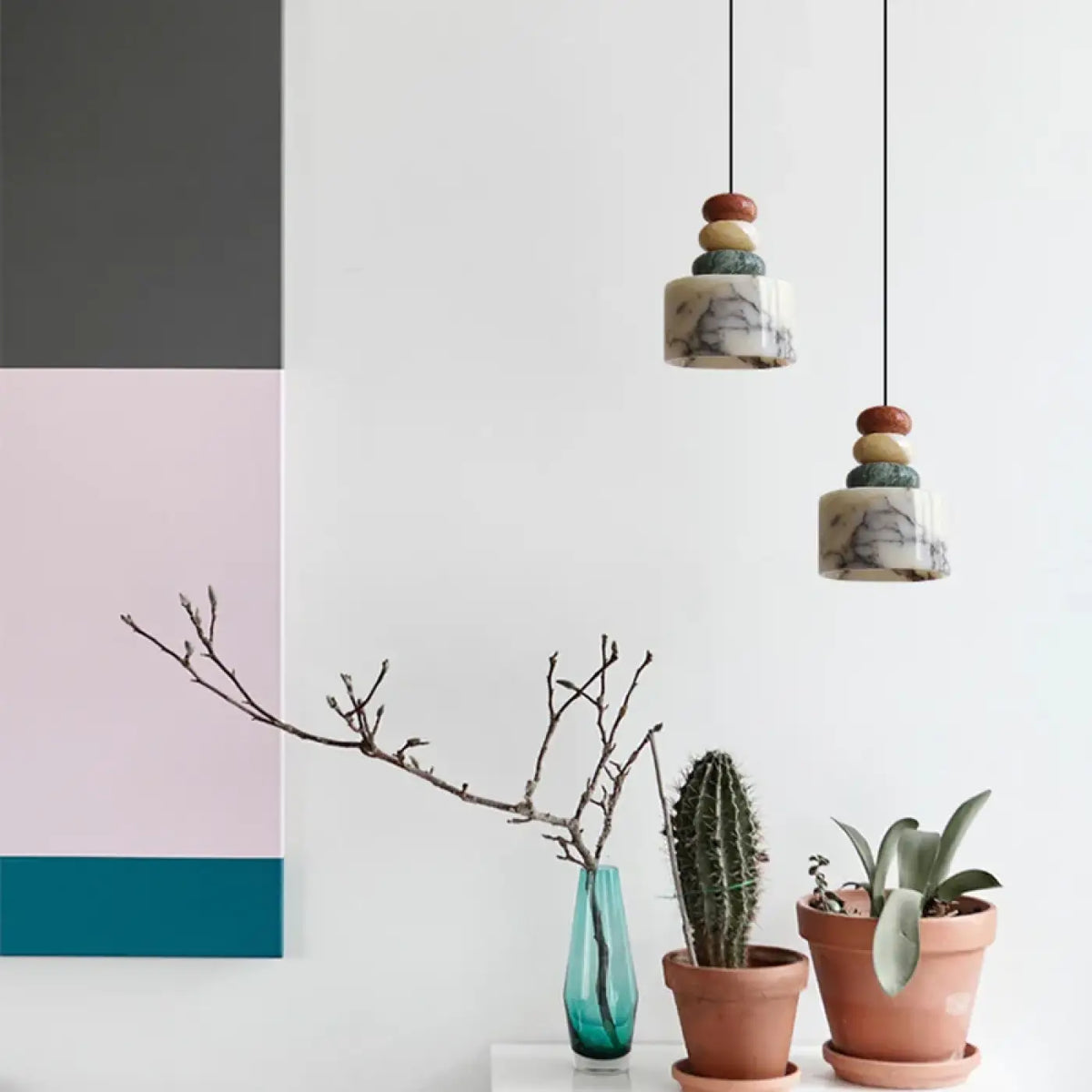 Suspension à Trois Boules Colorées – Lodio