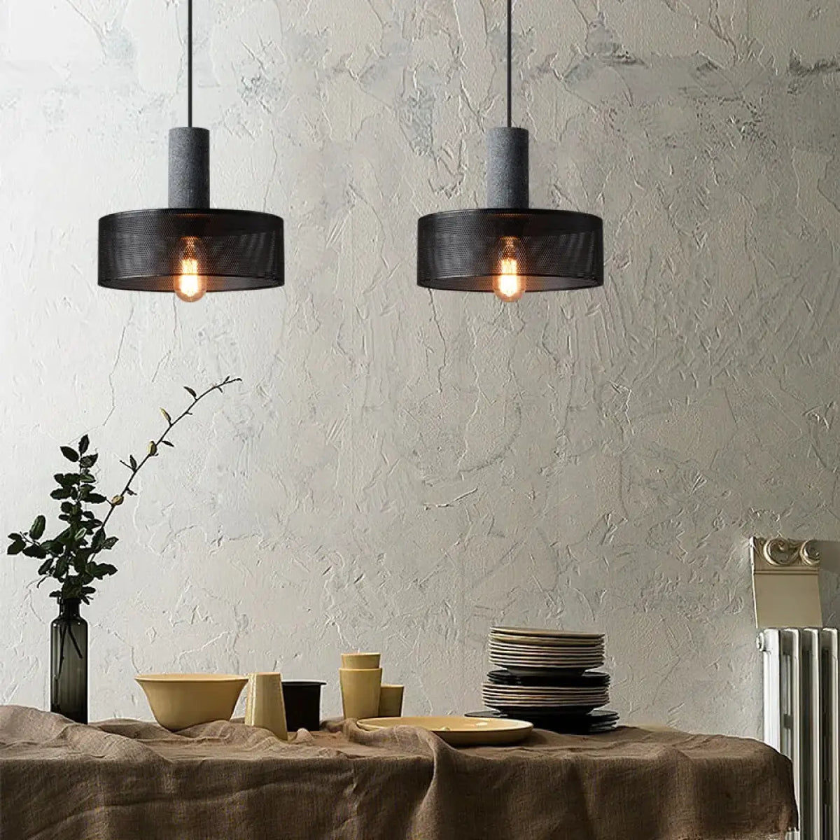 Suspension Industrielle Noire Loft – Rimia