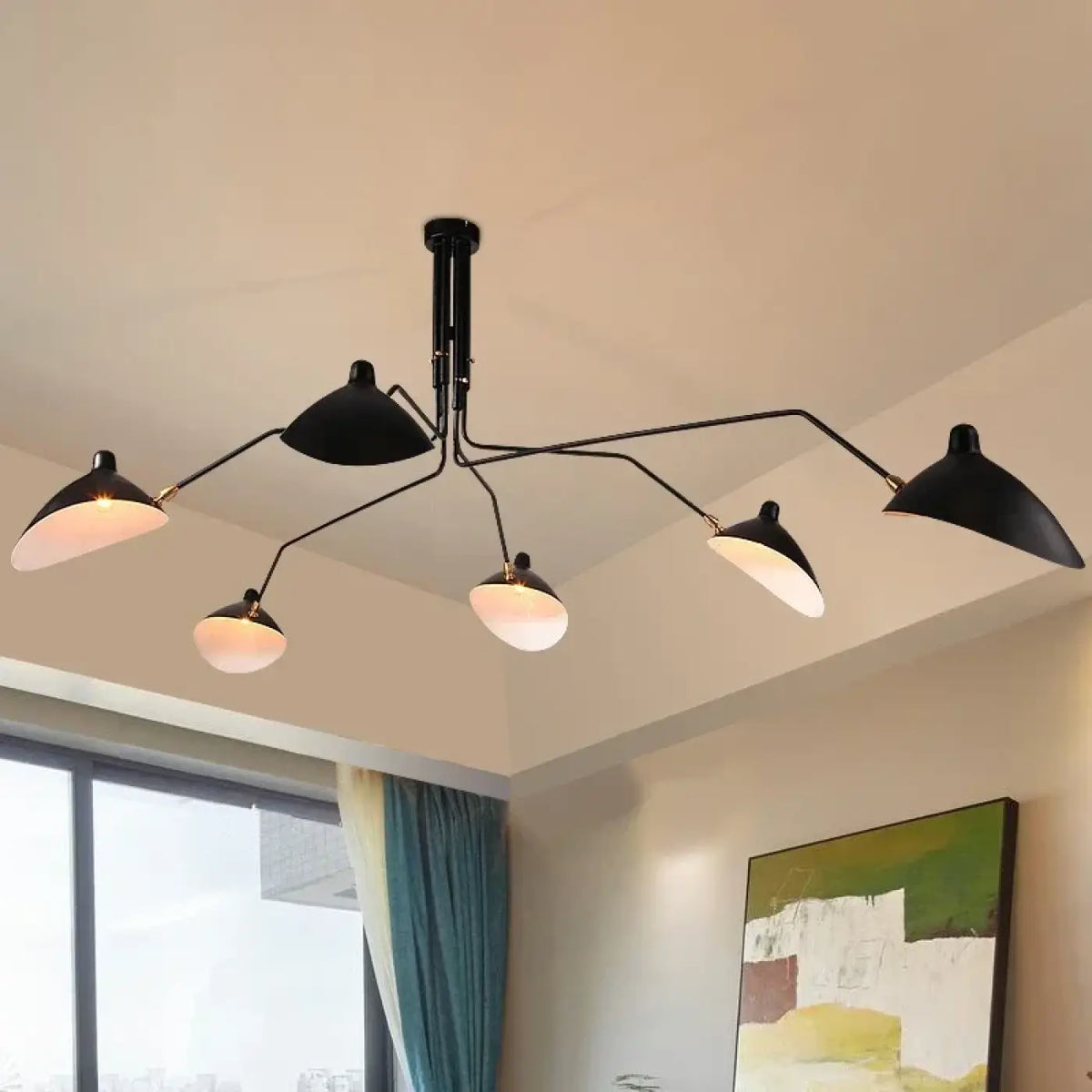 Suspension Noire à 6 Têtes Orientables – Movane