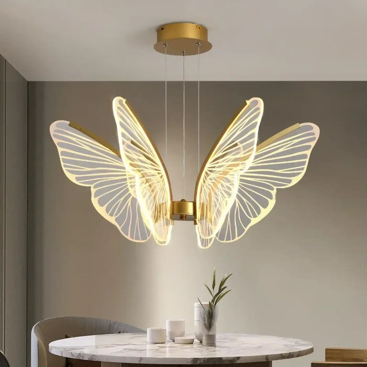 Suspension Papillon LED Structure Dorée – Rasia