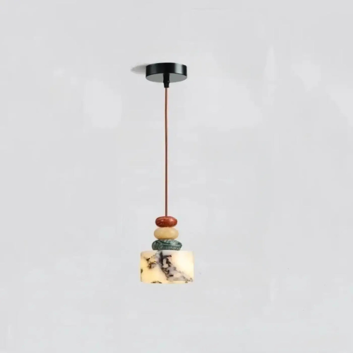 Suspension en Pierre Marbrée et Perles – Zario