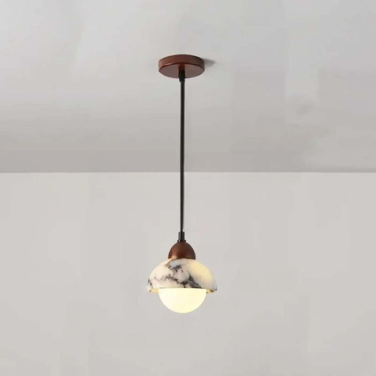 Suspension en Pierre Marbrée et Perles – Zario