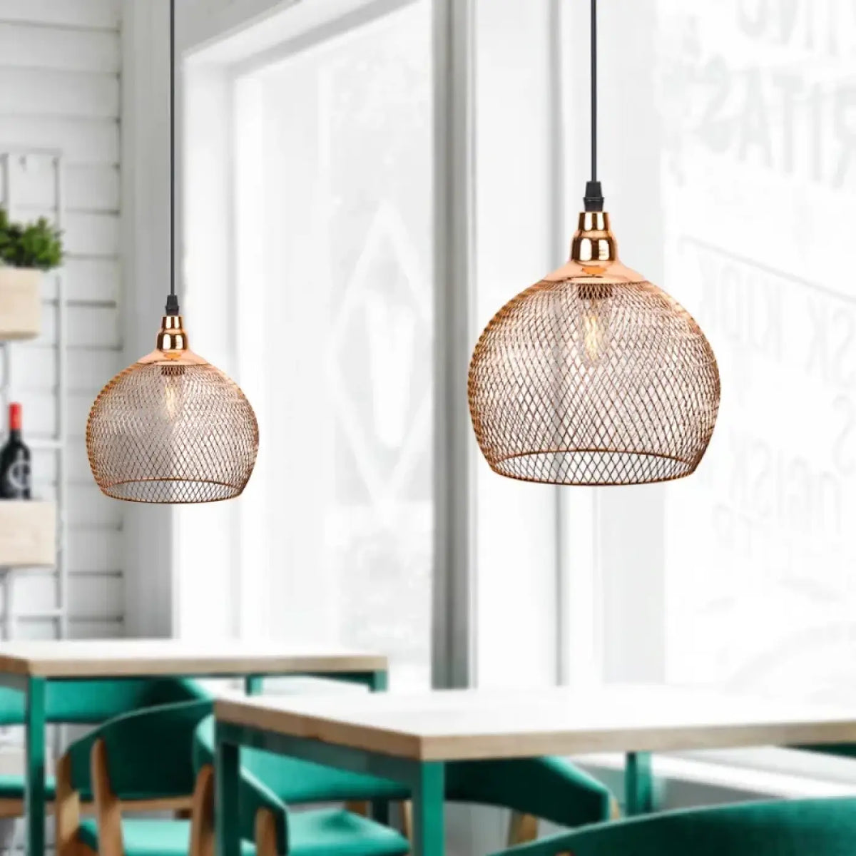 Suspension Ronde Grillagée Rose Gold – Démane