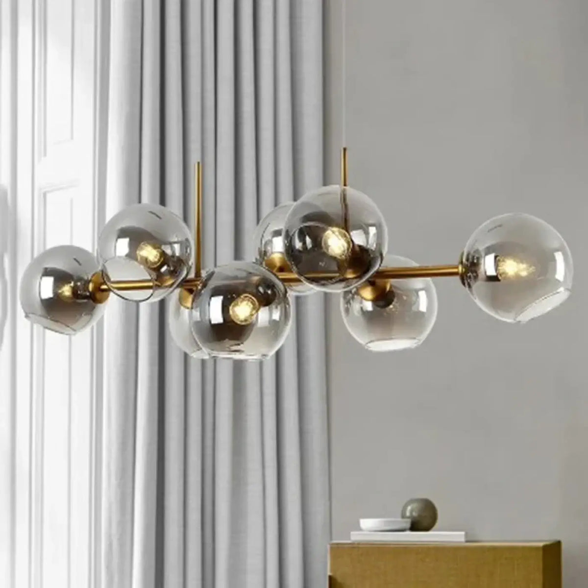 Suspension Boule en Verre Argenté – Mirel