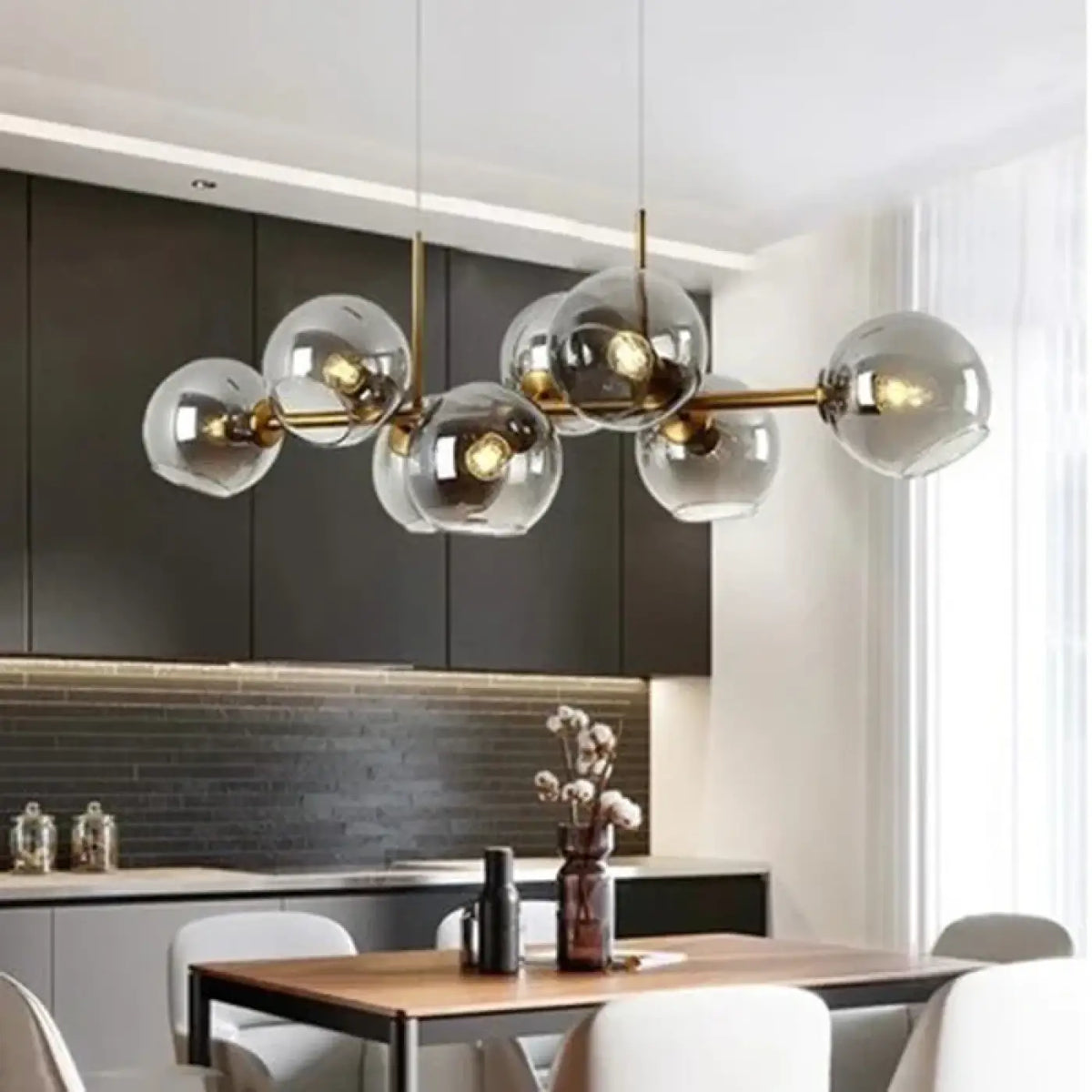 Suspension Boule en Verre Argenté – Mirel