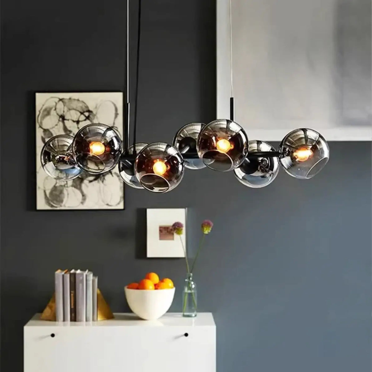 Suspension Boule en Verre Argenté – Mirel
