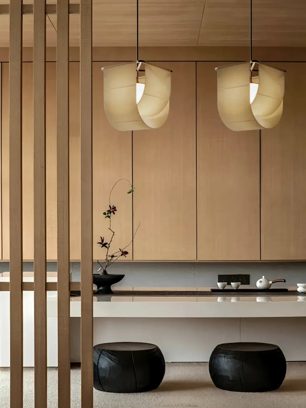 Suspension Asiatique en Tissu et Métal – Trérine