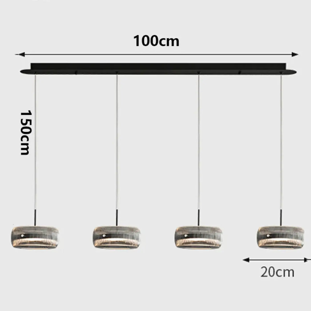 Suspension en Verre avec Support Noir – Jénel