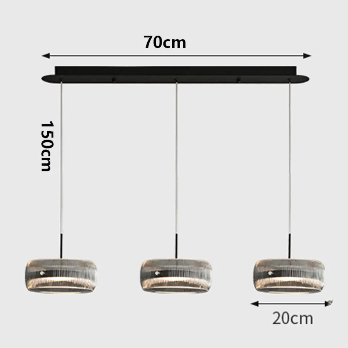 Suspension en Verre avec Support Noir – Jénel