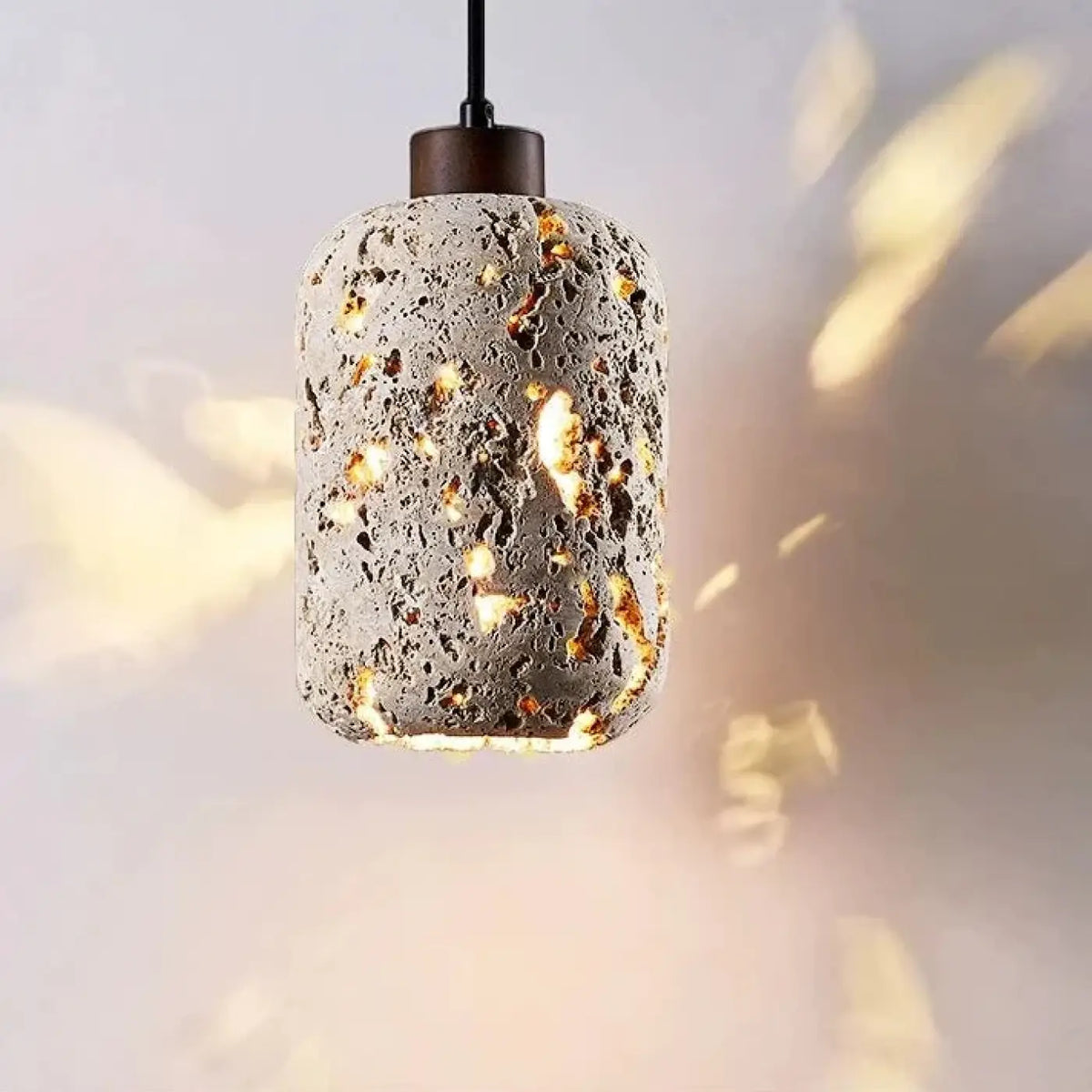 Suspension LED en Travertin – Bidan