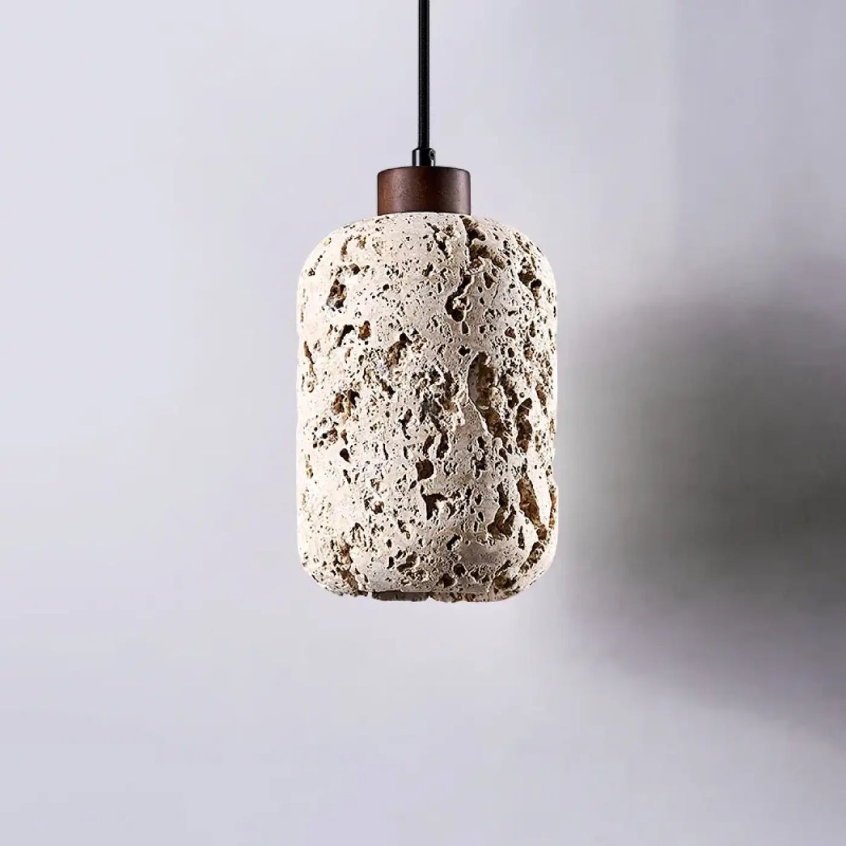 Suspension LED en Travertin – Bidan